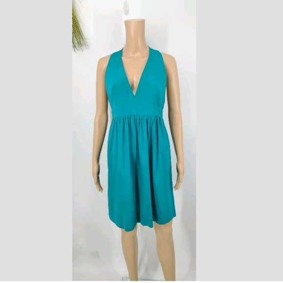 Amanda Uprichard Dresses & Skirts - Amanda Uprichard Large Dress Turquoise Silk Ruffle